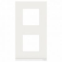 Рамка 2 поста UNICA PURE, вертикальная, белое стекло | код. NU6004V85 | Schneider Electric